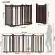 image 3 of Yaheetech 4-Panel Pet Puppy Fence with Two Support Feet, 50 × 90.5 cm N/A | Espresso