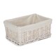 image 3 of Set of 3 White Wash Storage Basket with Lining | White | White | Not provided