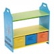 image 1 of Oypla Colourful Childrens Toy Storage Crayon Unit Shelves with 3 Drawers Chest
