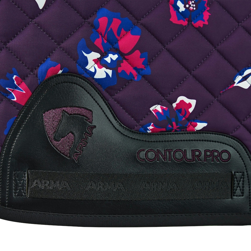 image 1 of ARMA Hyde Park Flowers Horse Saddlecloth - Purple/Black - 14in - 14in