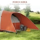 image 3 of Outsunny 3000mm Waterproof Camping Tent w/ Porch & Sewn in Groundsheet, Blue