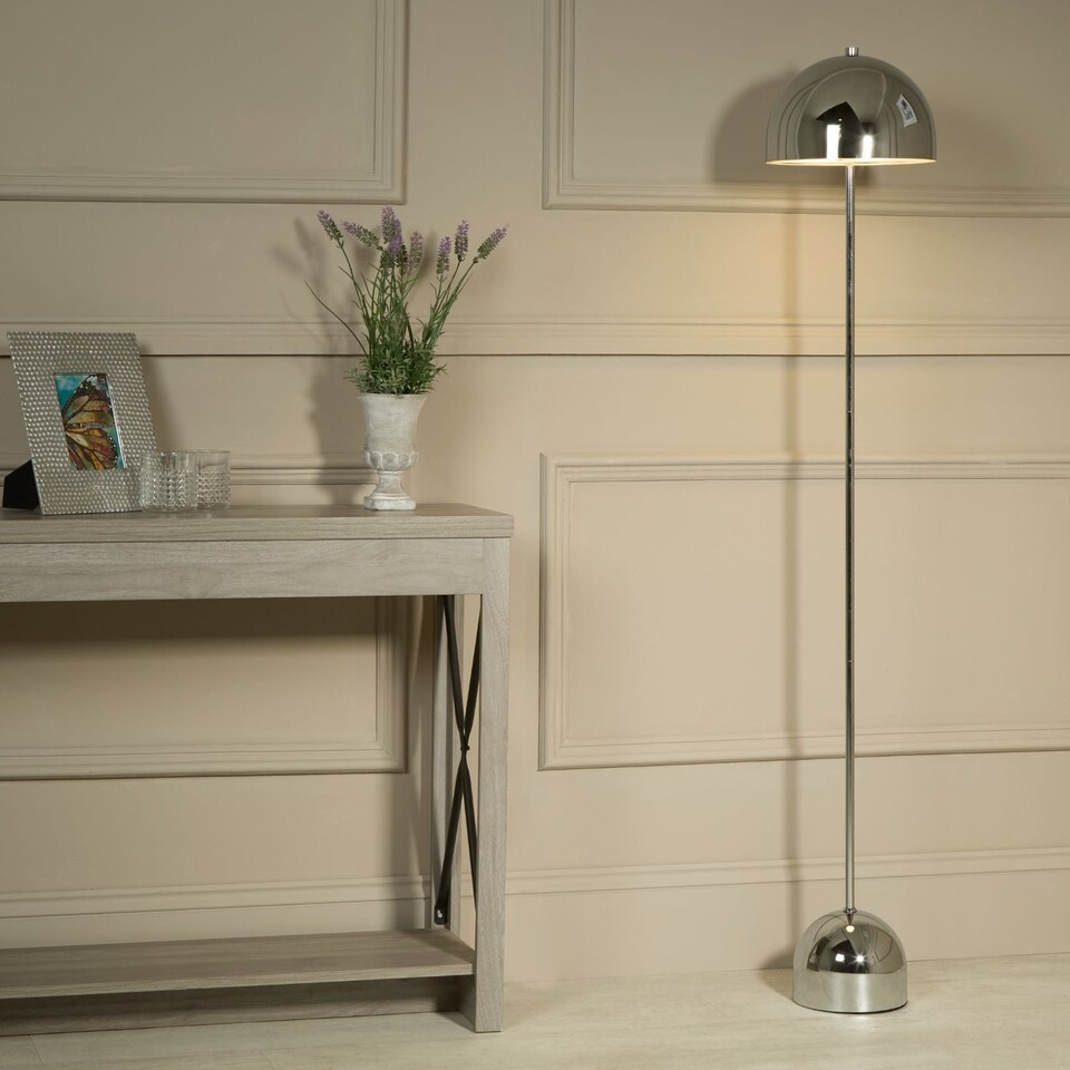 image 1 of Tina Chrome LED Rechargeable Touch Floor Lamp