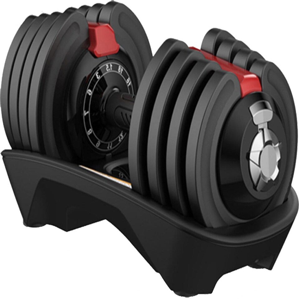image 1 of Strongology ELEMENT18 Home Fitness Black and Red Adjustable Smart Dumbbell from 1.5kg up to 18kg Training Weights