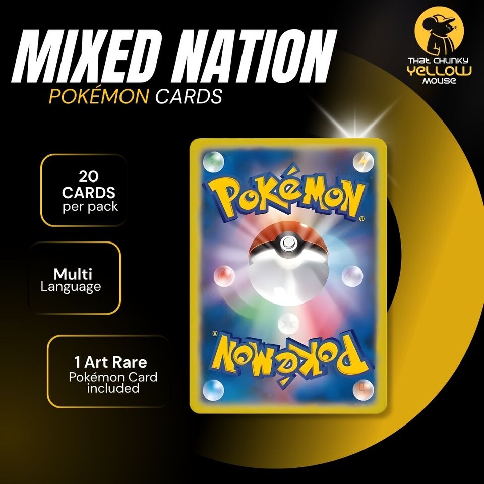 image 1 of Mixed Nation Pokemon Card Bundle - 1 Special Card 20 Gift Pack + 3 Bonus Packs English Japanese Korean Chinese