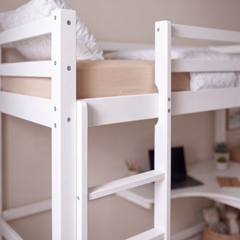 image 1 of Vida Designs Sydney Kids Bunk Bed With Desk - Suitable for 3ft Single Mattress - White