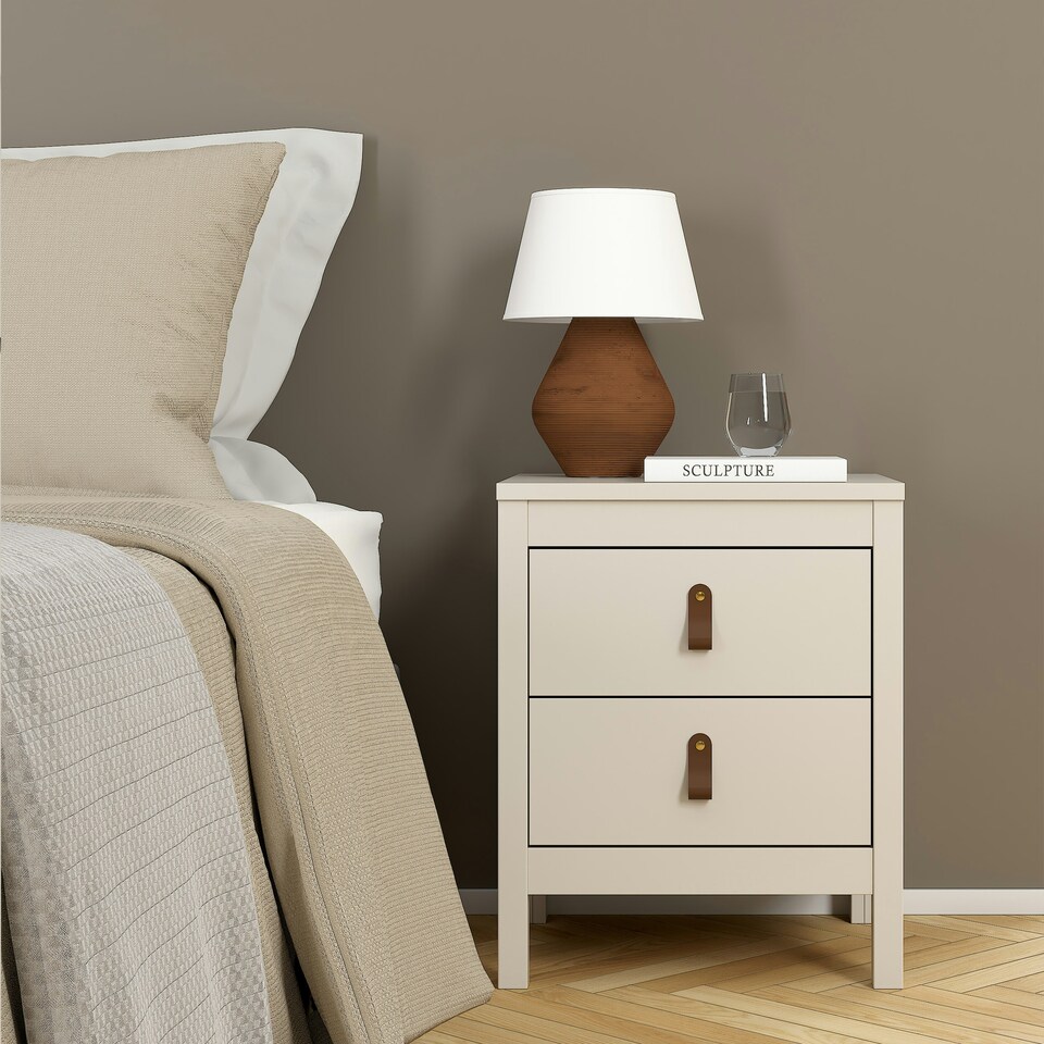 image 1 of Barcelona Bedside Table 2 Drawers in Cashmere N/A