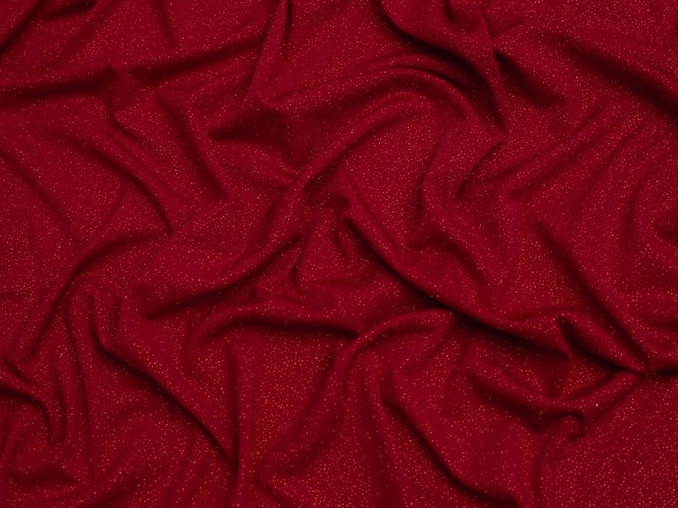 Minerva Core Range Red Dazzle Glitter ITY Silky Stretch Knit Fabric for Dressmaking, 148cm / 58" Wide - per metre
