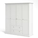 image 3 of Paris Wardrobe with 4 Doors and 2 Drawers in White