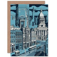 Belfast Cityscape City Centre Town Hall Travel Birthday Card