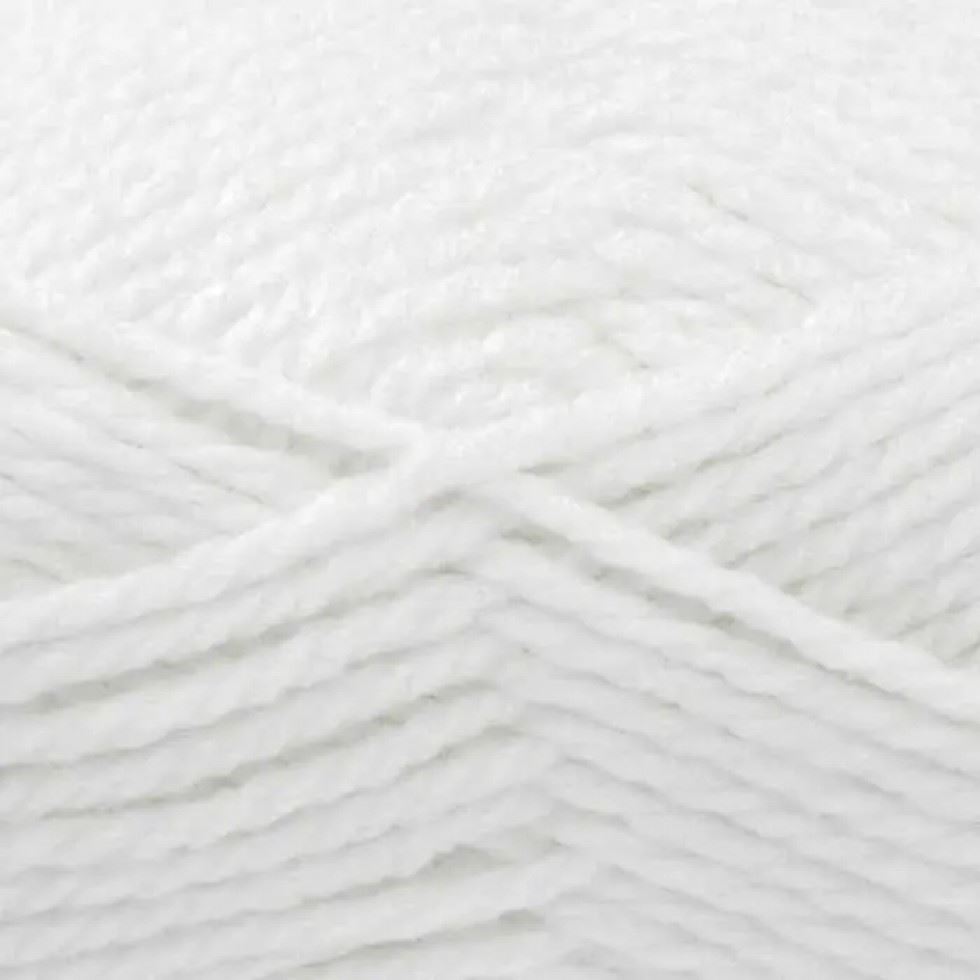 King Cole White Comfort Baby Chunky Yarn (Value Pack 12 x 100g Balls) For Crochet, Knitting - 106m per ball