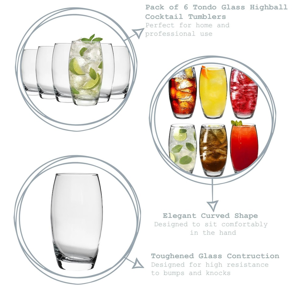 image 1 of LAV Empire Highball Glasses - 510ml - Clear - Pack of 6 Clear