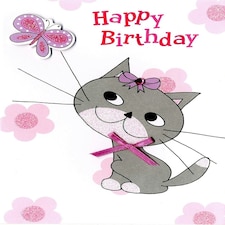 Happy Birthday Cat Greeting Card Second Nature Yours Truly Cards