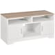 image 1 of HOMCOM TV Stand Cabinet up to 50 , Modern TV Unit with Storage, Open Shelves and Cable Management for Living Room, Bedroom, White