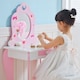 image 8 of ZONEKIZ Kids Vanity Set w Mirror, Drawer, Cute Patterns, for Girls - Pink | Pink | White