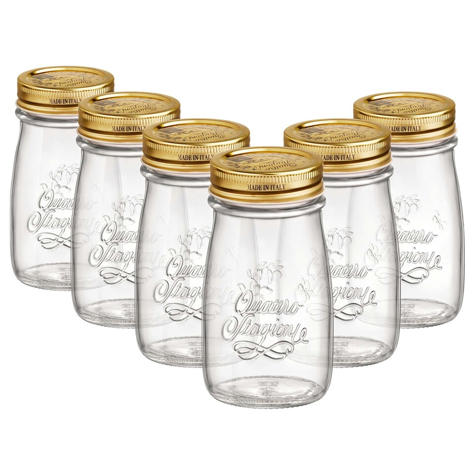 image 1 of Bormioli Rocco Quattro Stagioni Glass Bottles with Screw Top Lid - 200ml - Pack of 6 Clear | One Size