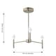 image 4 of Set of 2 Brea - Antique Brass 3 Arm Semi Flush Fittings Only Bronze