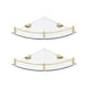 image 6 of Living and Home Glass Corner Shelf for Bathroom 1-Tier Set of 2 - Gold