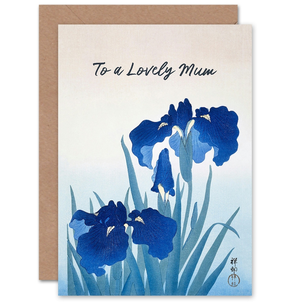 image 1 of Mothers Day Card Iris Flowers Floral Mum