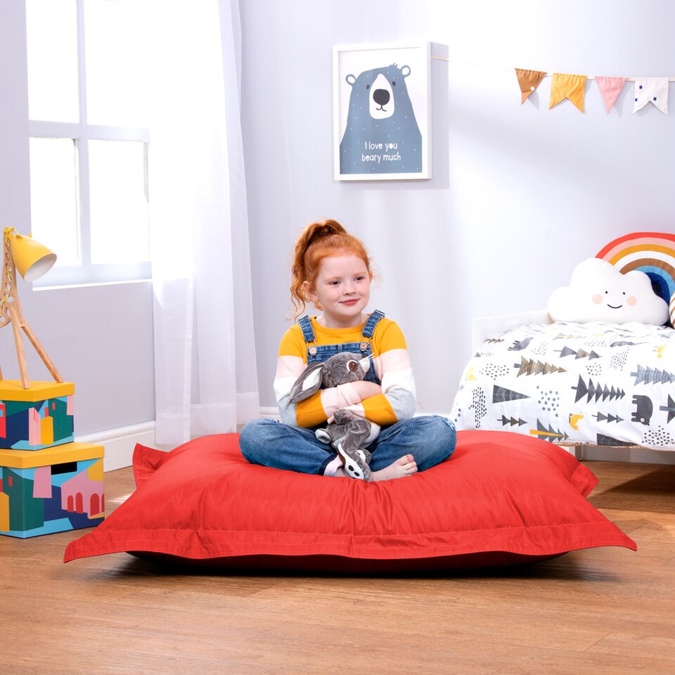 image 1 of Kids Bazaar Bag Red Indoor Outdoor Kids Bean Bag | Red | Red | L | 1