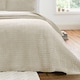 image 1 of Bianca Attica Velvet Embroidered Bedspread | Cream | Natural | One Size
