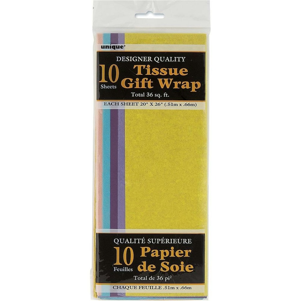 image 1 of Unique Party Pastel Tissue Paper (Pack of 10) - Multicoloured - One Size