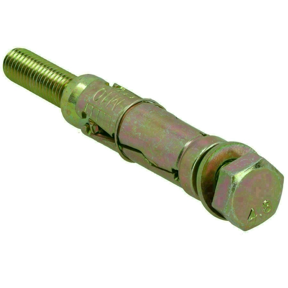 image 1 of M10 10mm x 100mm Expansion Rawl Bolt for Masonry Sleeve Anchors Fastener 8pk