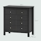 image 3 of HOMCOM Fluted Bedroom Chest of Drawers w/ 5 Drawers Gold Tone Handles Black