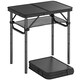 image 1 of Outsunny 2ft Folding Camping Table, Picnic Table with Storage Layer, Black | Black | Black | 60 x 40 x 26-60 cm