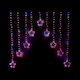 image 2 of 1.2m Premier Christmas Static Star LED Silver Pin Wire V Curtain Lights in Rainbow