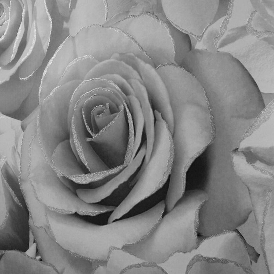 image 1 of Muriva Madison Rose Glitter Wallpaper - Grey/Silver - One Size Grey