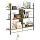 image 6 of HOMCOM Wall Shelf Unit with 4 Hooks for Living Room Grey Wood Effect