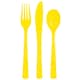 image 1 of Yellow Plastic Reusable Assorted Cutlery Set - Pack of 18