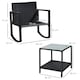 image 5 of Outsunny 3Pcs Rattan Rocking Set Patio Table Chairs Conversation