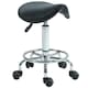 image 1 of HOMCOM Saddle Chair, Rolling Salon Stool for Massage Spa Clinic Beauty, Black