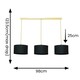 image 3 of ValueLights Reni Black Drum Shade 3 Drop Bar Gold Diner Ceiling Pendant Light with Bulbs Gold