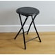 image 6 of Harbour Housewares Padded Folding Stool - Black | Black | Black