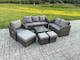 image 1 of Fimous Rattan Garden Furniture 7 Piece Patio Set With Table Sofa Square Coffee Table Reclining Chair Love seat sofa Side 3 Seater Sofa 3 Footstools
