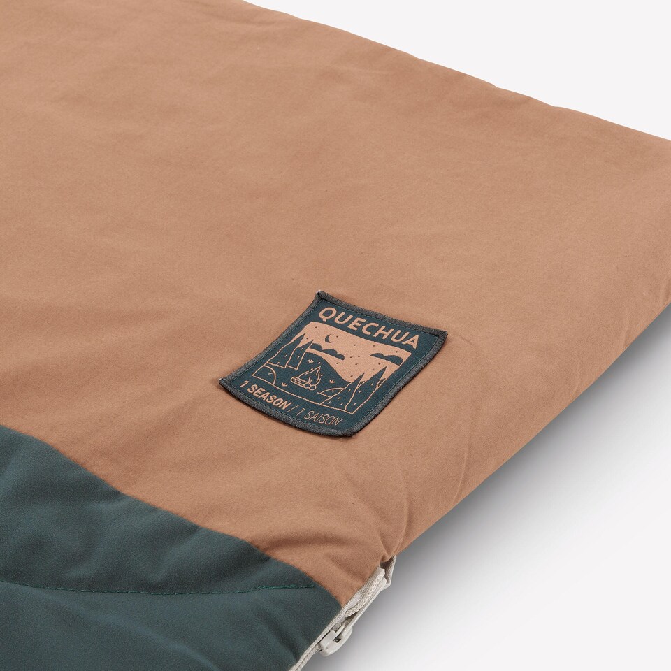 image 1 of Decathlon Camping Sleeping Bag 20°C in cotton, Ultim Comfort - Khaki