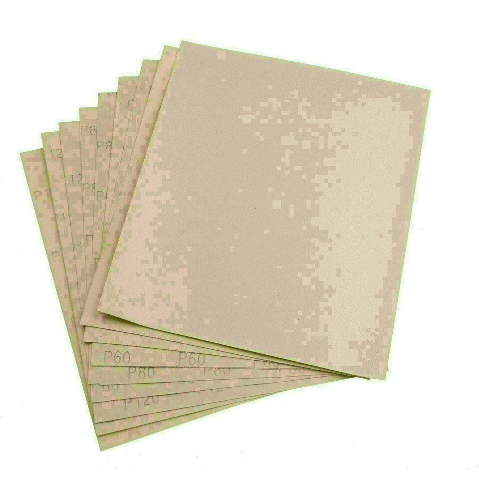 image 1 of Assorted Grit Sandpaper Sheets 40 grit to 150 Mixed Grit Abrasive Sanding 100pk