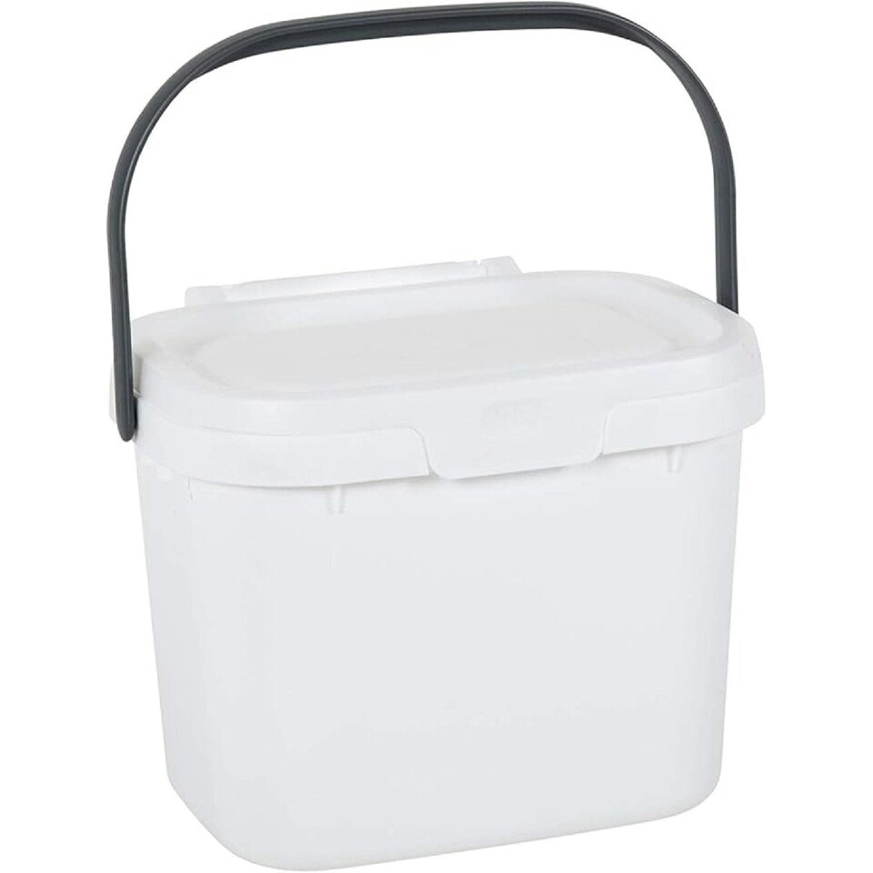 image 1 of White/Grey Compost Caddy, 4.5L N/A | One Size