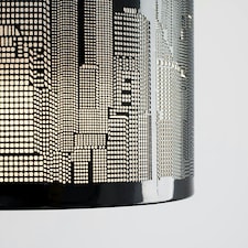 ValueLights Modern Gloss Black New York Skyline Ceiling Pendant Shade