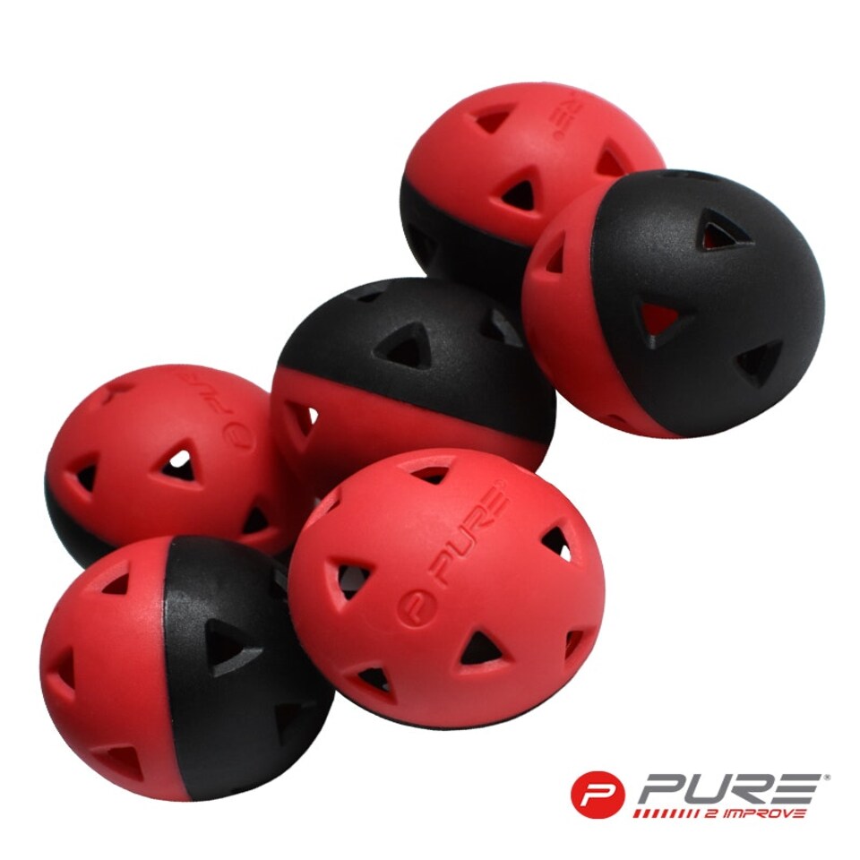 image 1 of Pure2Improve Golf Impact Balls Set of 6 Red | Black