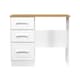 image 1 of Norfolk 3 Drawer Vanity in White Ash & Modern Oak (Ready Assembled) | White | White Ash & Modern Oak