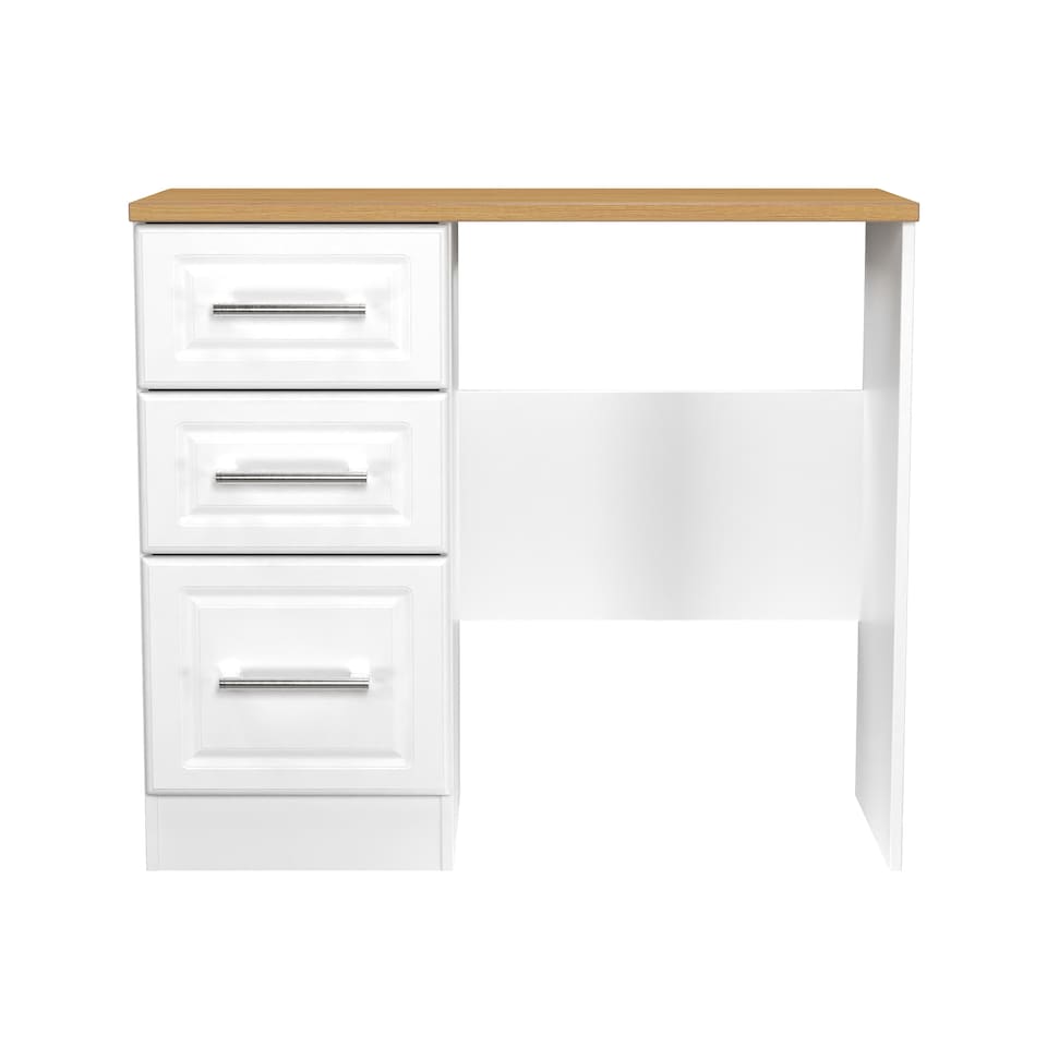 image 1 of Norfolk 3 Drawer Vanity in White Ash & Modern Oak (Ready Assembled) | White | White Ash & Modern Oak