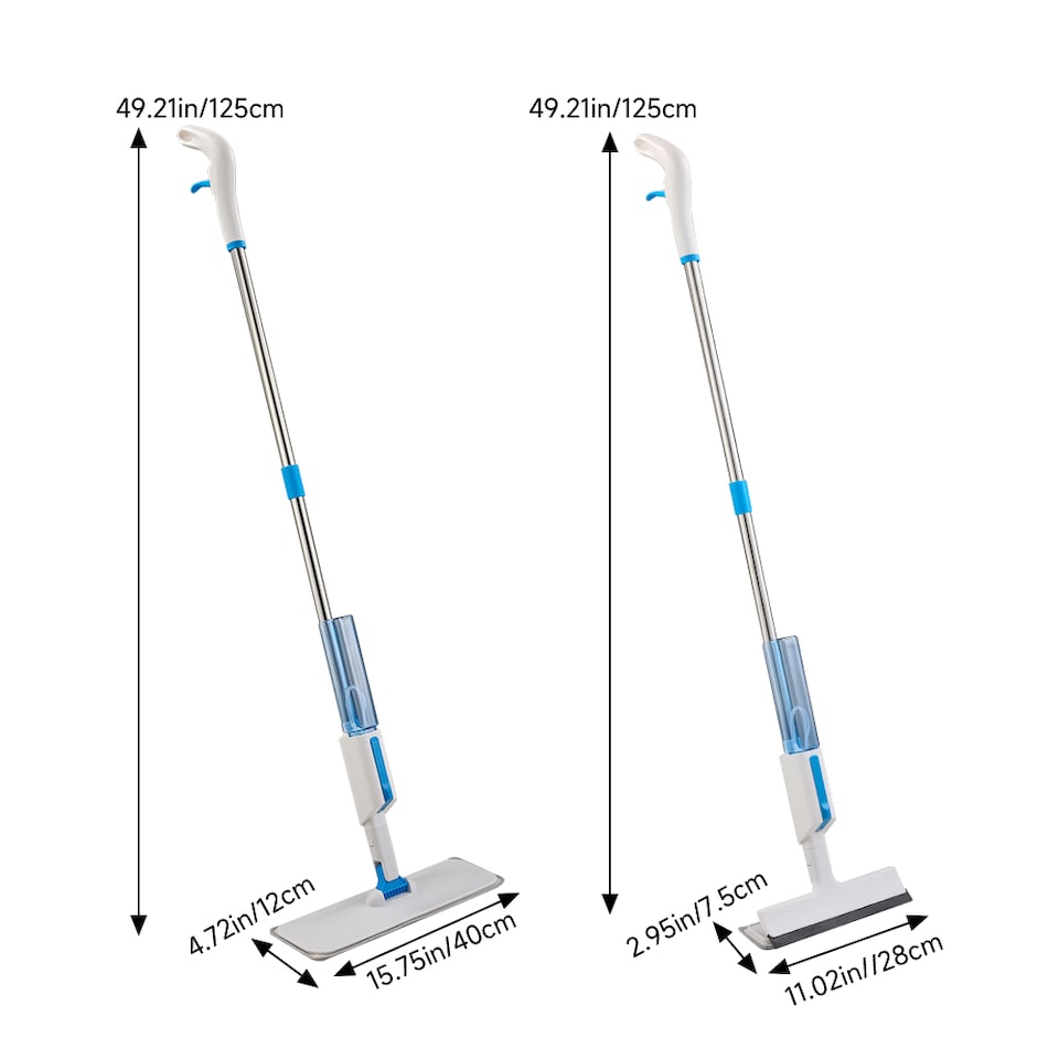 image 1 of Living and Home 2-in-1 Multifunctional Spray Mop & Window Squeegee Cleaner | White