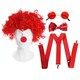 image 1 of Red Nose Accessory Set - Nose, Wig, Braces, Bow Tie & Glasses Red | One Size