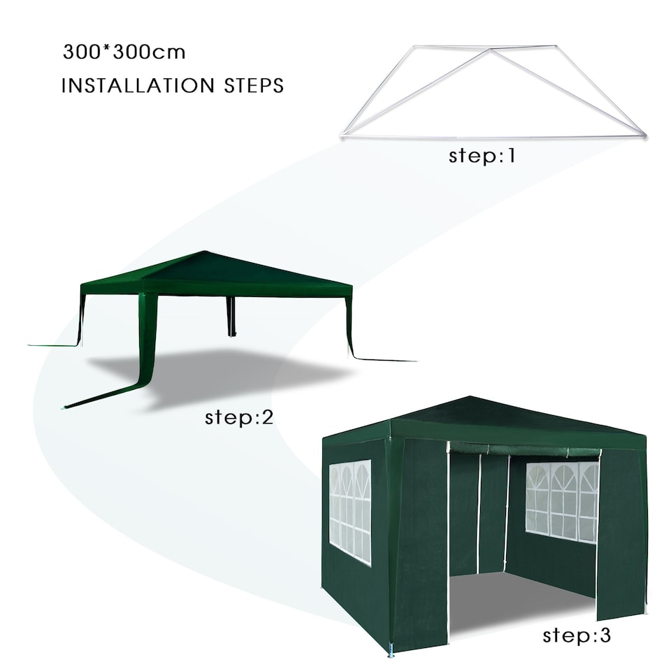 image 1 of MCC Direct 3x3 Event Gazebo Green with Sides | Green | Green