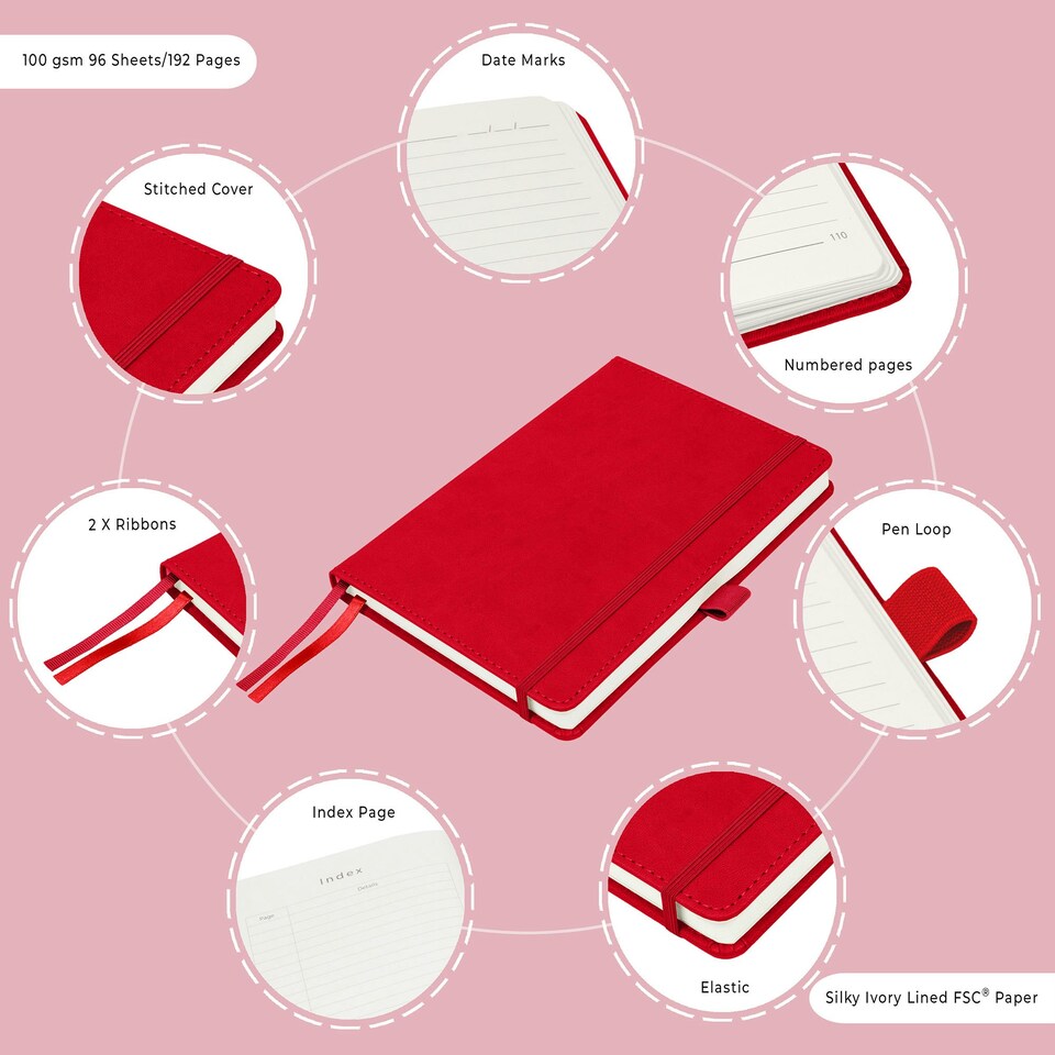 image 1 of Notes London A5 Italian Styled Moretti Notebook Red