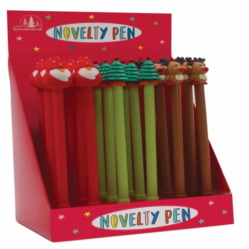 image 1 of Single Christmas Novelty Rubber Topper Pen