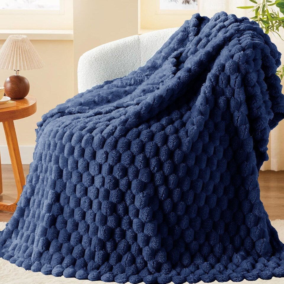 image 1 of Velosso Chunky Popcorn Faux Rabbit Fur Blanket